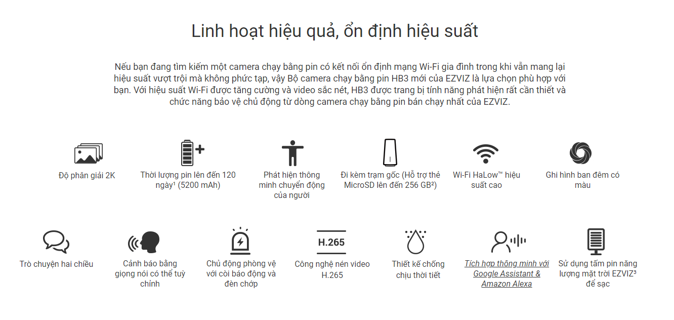 Bộ Camera Dùng Pin Ezviz Hb3 2K 16 Bộ Camera Dùng Pin Ezviz Hb3 2K