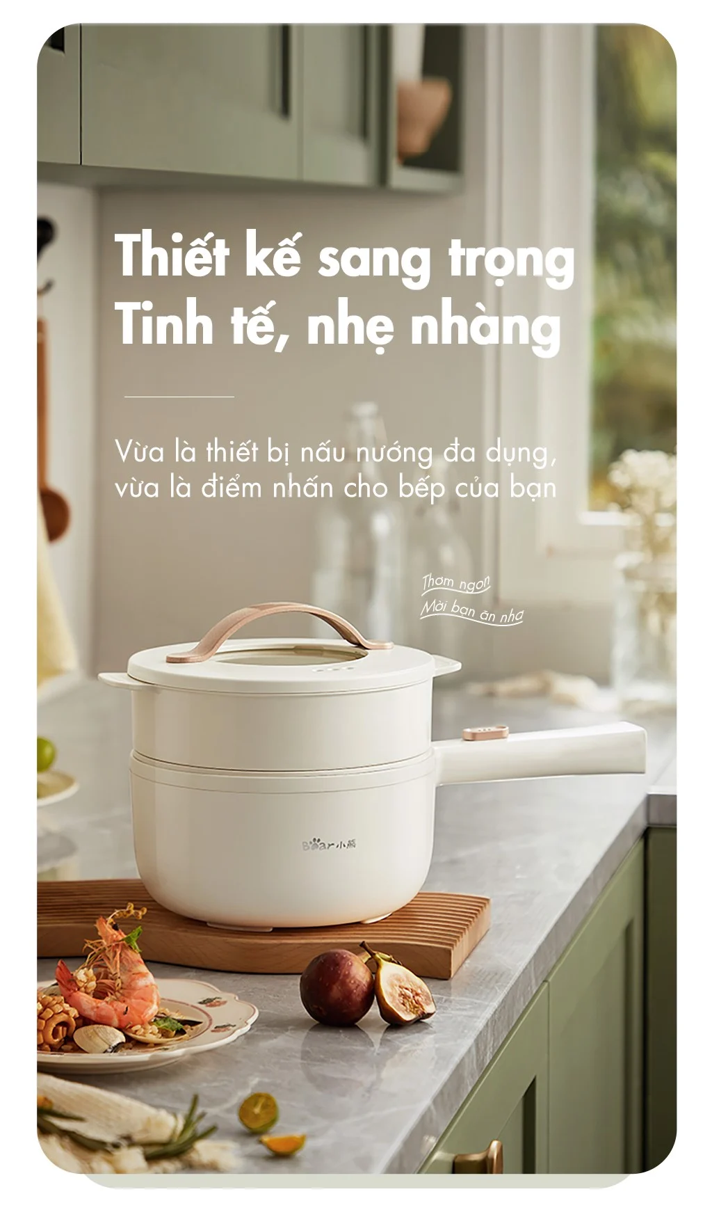 Nồi Nấu Đa Năng Bear Drg-E15P2 Kèm Xửng Hấp 21 Nồi Nấu Đa Năng Bear Drg-E15P2 Kèm Xửng Hấp