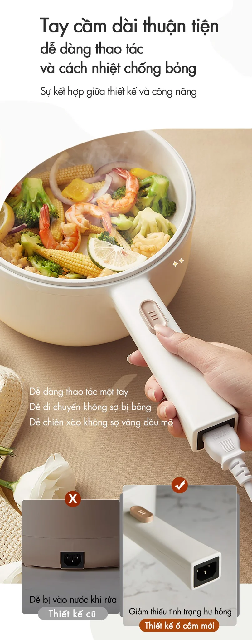 Nồi Nấu Đa Năng Bear Drg-E15P2 Kèm Xửng Hấp 22 Nồi Nấu Đa Năng Bear Drg-E15P2 Kèm Xửng Hấp