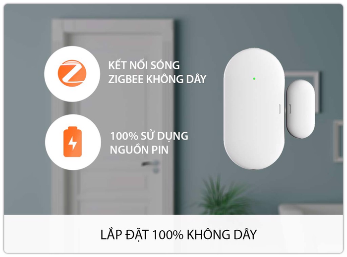 Cảm Biến Cửa Từ Không Dây Tuya Zigbee Cảm Biến Cửa Từ Không Dây Tuya Zigbee Với Thiết Kế Nhỏ Gọn