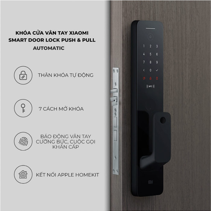 Khoá Cửa Thông Minh Xiaomi Smart Door Lock Push And Pull Automatic Khoá Cửa Thông Minh Xiaomi Smart Door Lock Push And Pull Automatic
