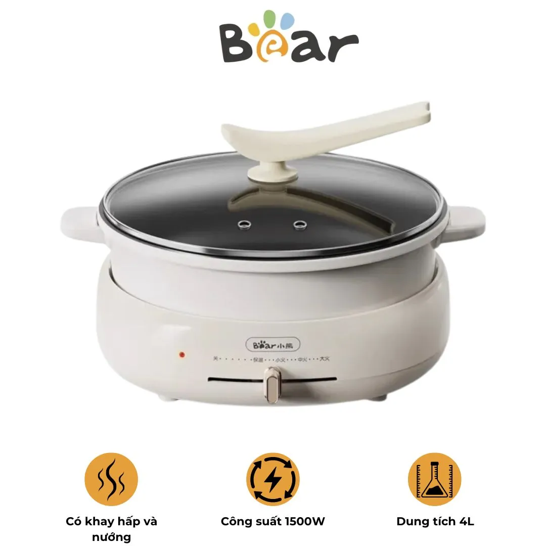 Nồi nấu đa năng Bear DRG-E15P2 kèm xửng hấp | AKIA