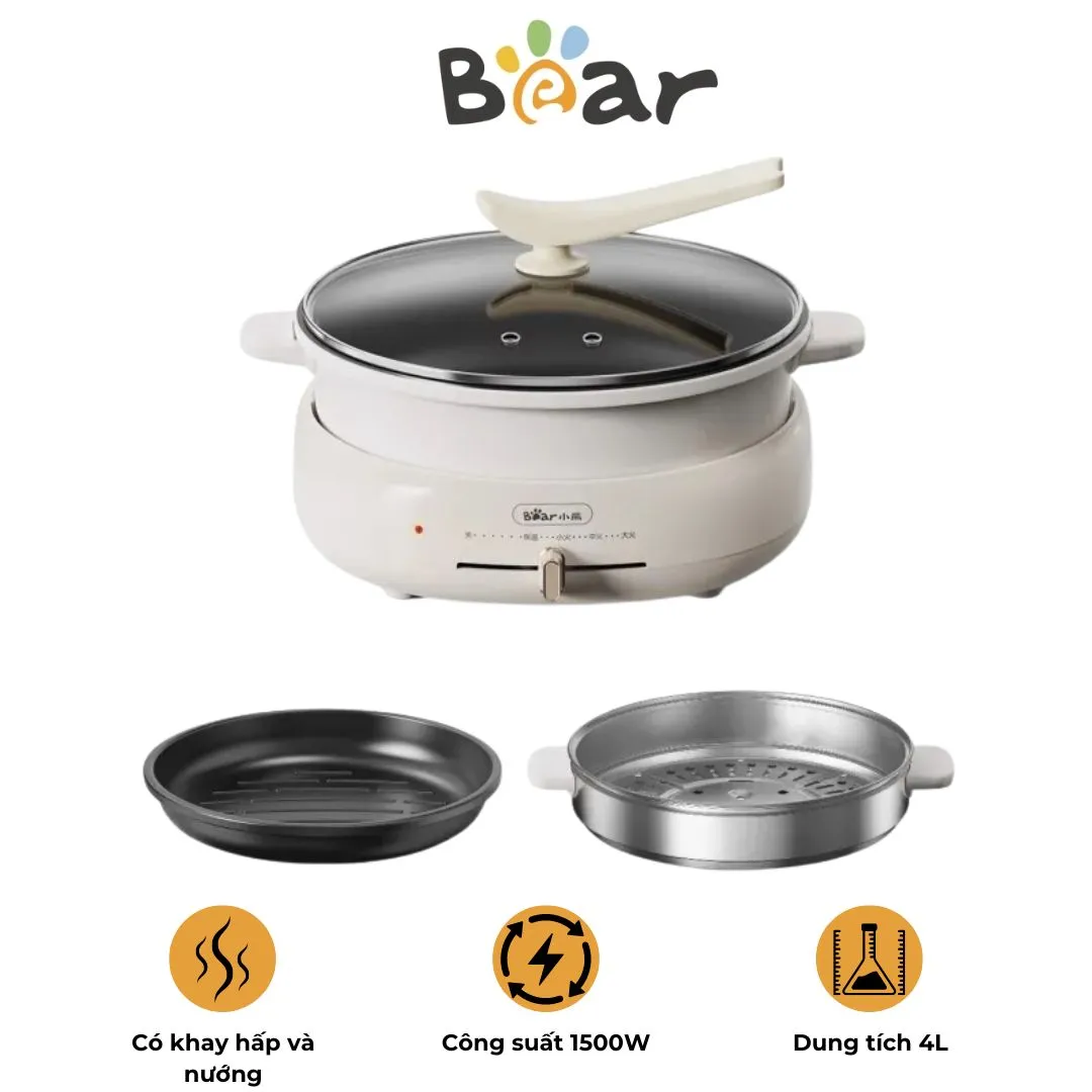 Nồi nấu đa năng Bear DRG-E15P2 kèm xửng hấp | AKIA
