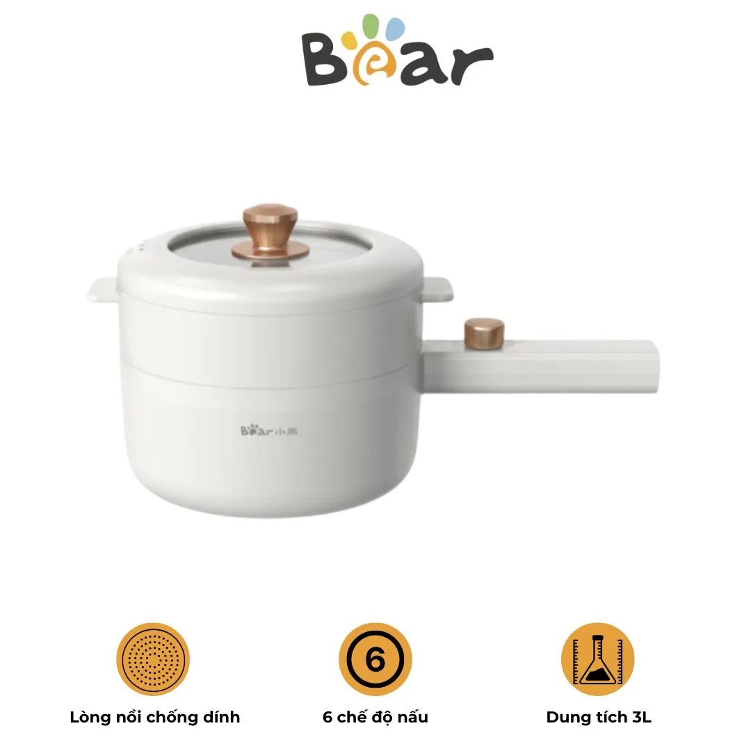 Nồi nấu đa năng Bear DRG-E15P2 kèm xửng hấp | AKIA