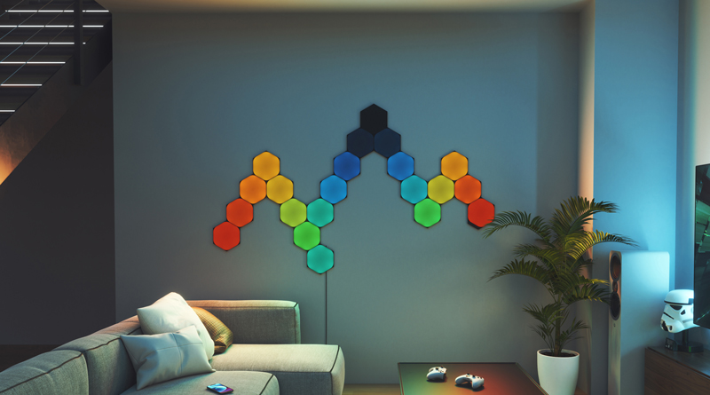 Nanoleaf Công Bố Bộ Chiếu Sáng Tv 4D, All-Black Hexagon Shapes 8 Akia Smart Home Tin Tức Công Nghệ