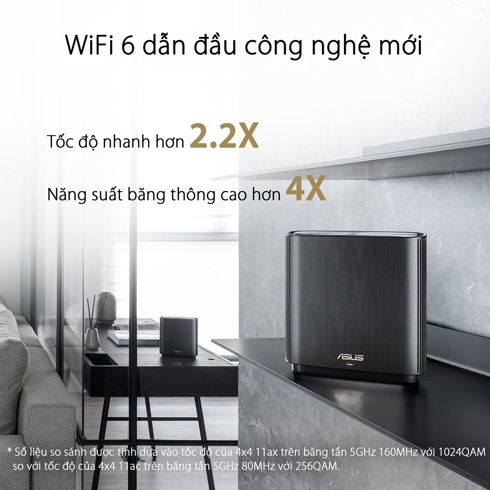 Bộ Mesh Wifi Asus Xt8 Router Đen (Wifi 6 Băng Tần Kép Mesh Wi-Fi Mu-Mimo) 9 Bộ Mesh Wifi Asus Xt8 Router Đen (Wifi 6 Băng Tần Kép Mesh Wi-Fi Mu-Mimo)