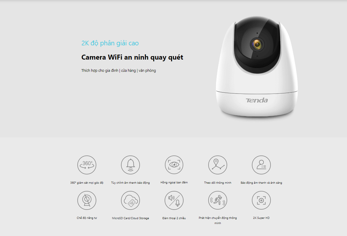 Camera An Ninh Wifi Tenda Cp6 Quay Quét 2K 10 Camera An Ninh Wifi Tenda Cp6 Quay Quét 2K
