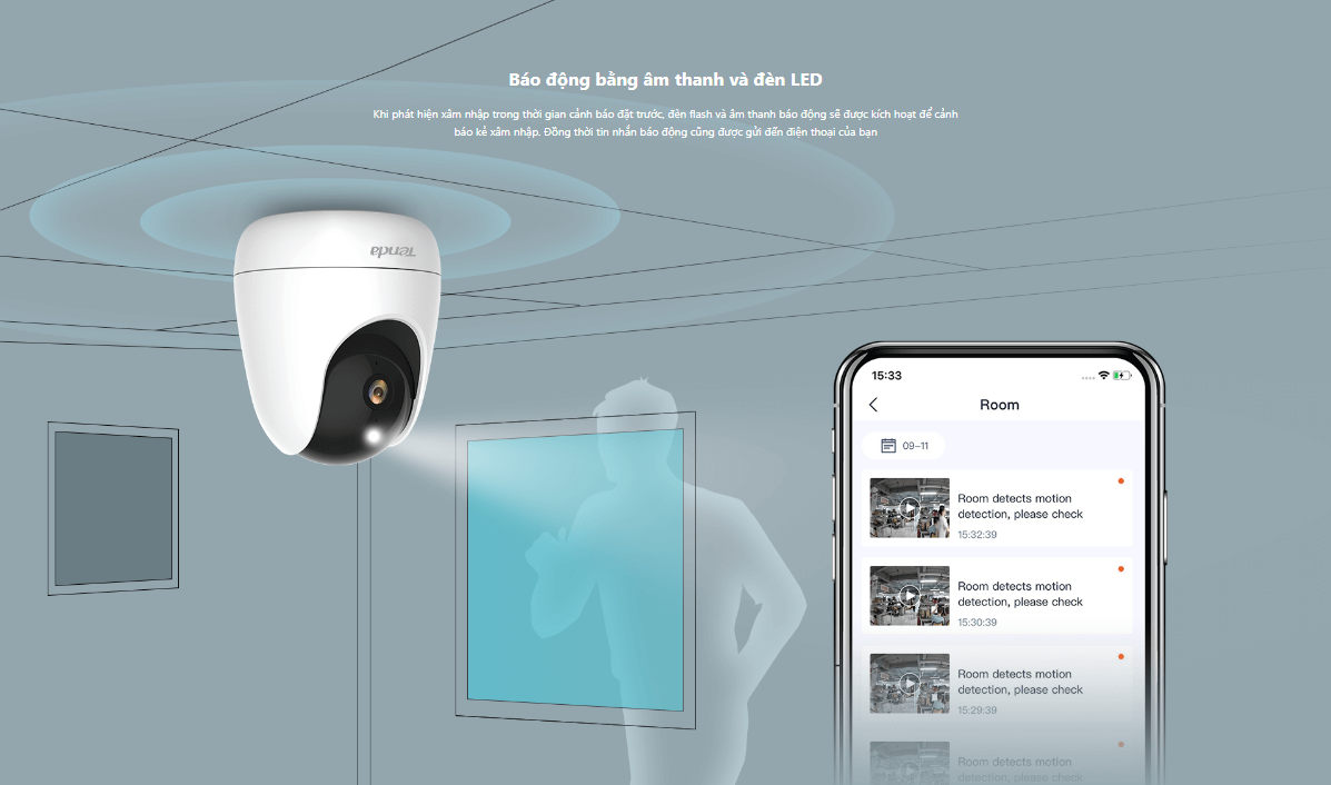 Camera An Ninh Wifi Tenda Cp6 Quay Quét 2K 17 Camera An Ninh Wifi Tenda Cp6 Quay Quét 2K