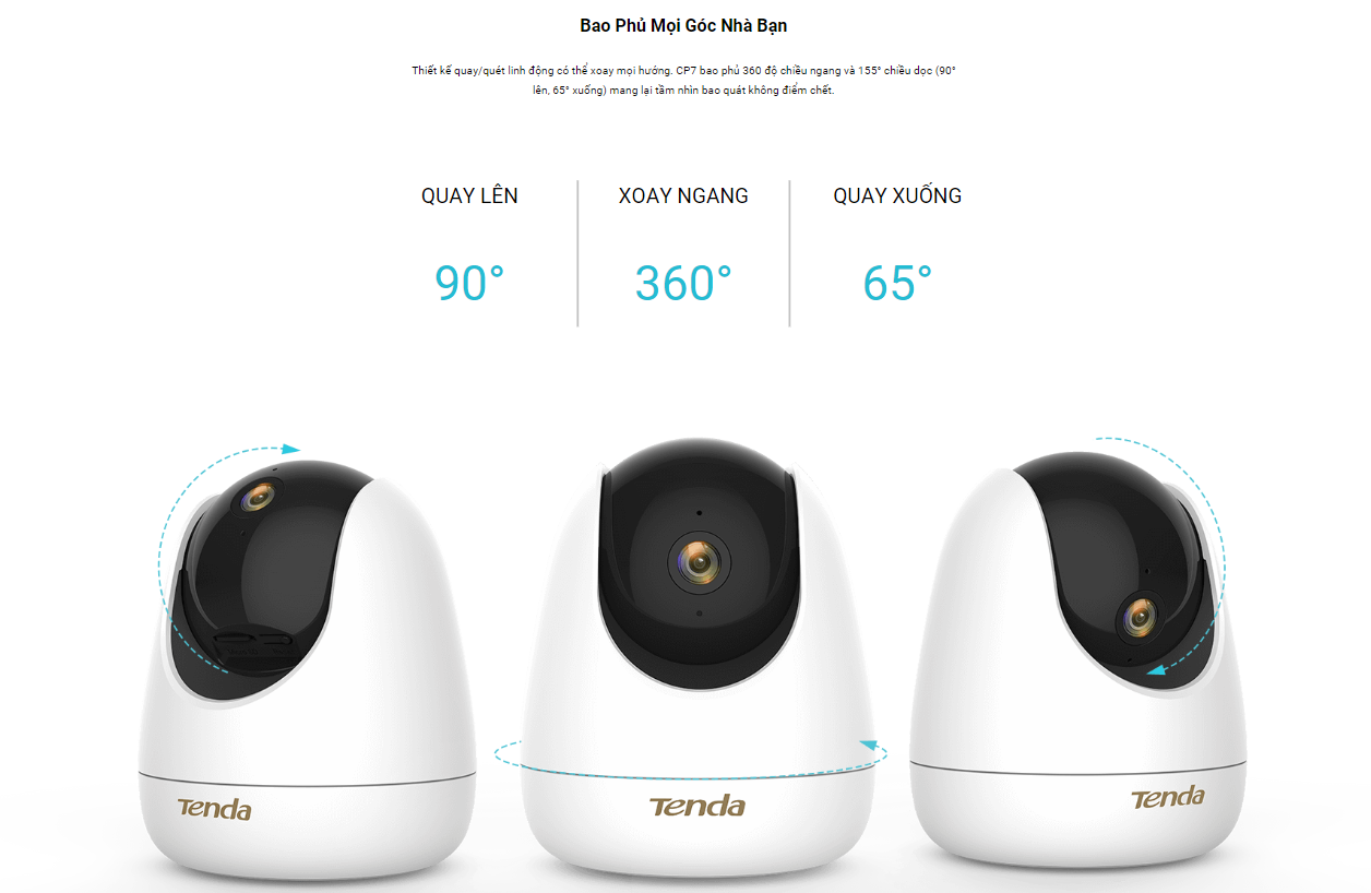 Camera An Ninh Wifi Tenda Cp7 Quay/Quét 4Mp 11 Camera An Ninh Wifi Tenda Cp7