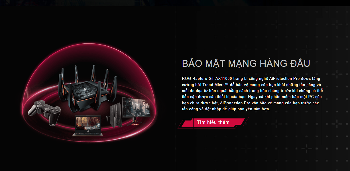 Router Gaming Asus Rog Rapture Gt-Ax11000 (3 Băng Tần 10 Gigabit) 7 Router Gaming Asus Rog Rapture Gt-Ax11000 (3 Băng Tần 10 Gigabit)