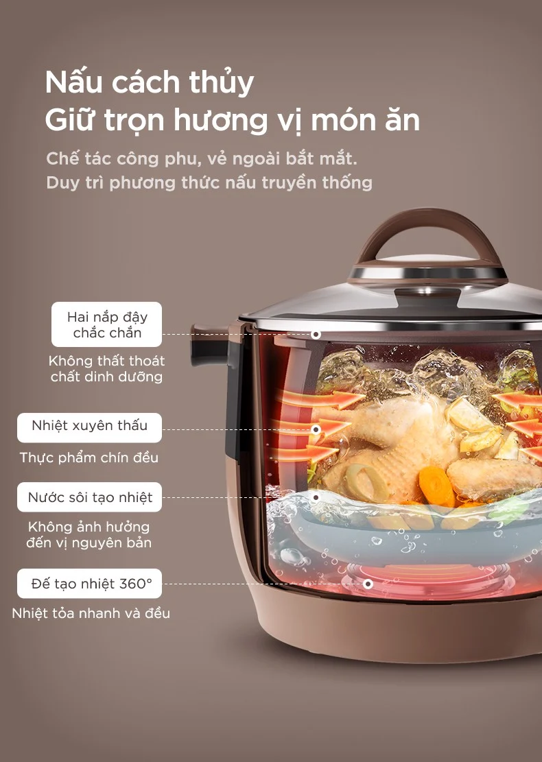 Nồi Nấu Chậm Bear Ddz-B45Z1 Dung Tích 4.5L 13 Nồi Nấu Chậm Bear Ddz-B45Z1 Dung Tích 4.5L