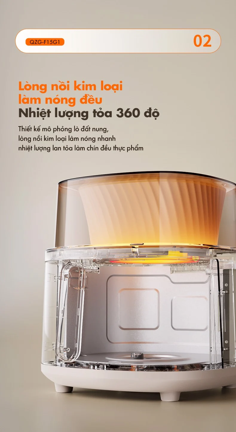 Nồi Chiên Không Dầu Bear Qzg-F15G1 Dung Tích 6L 12 Nồi Chiên Không Dầu Bear Qzg-F15G1 Dung Tích 6L