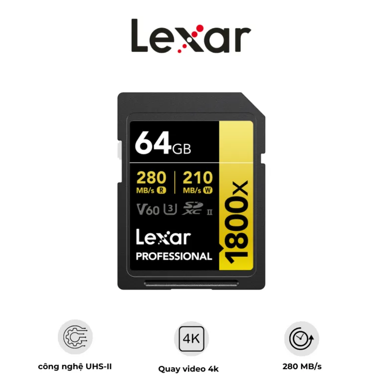 Thẻ nhớ Lexar SDXC Professional UHS-II 1800X U3 V60 | AKIA