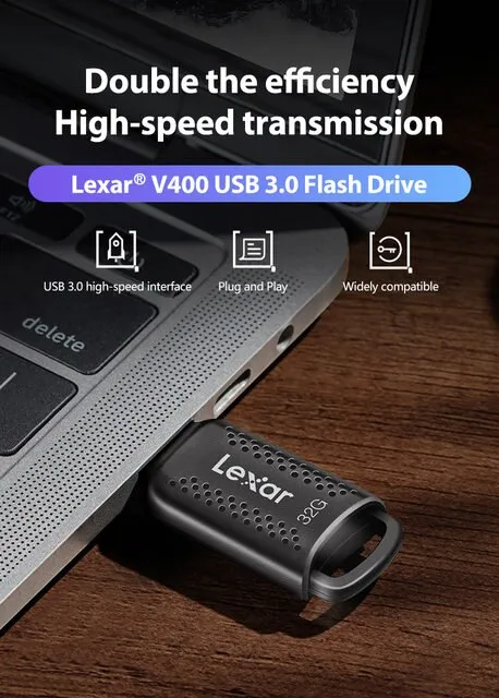 USB Lexar JumpDrive V400 32GB Black, Global | AKIA