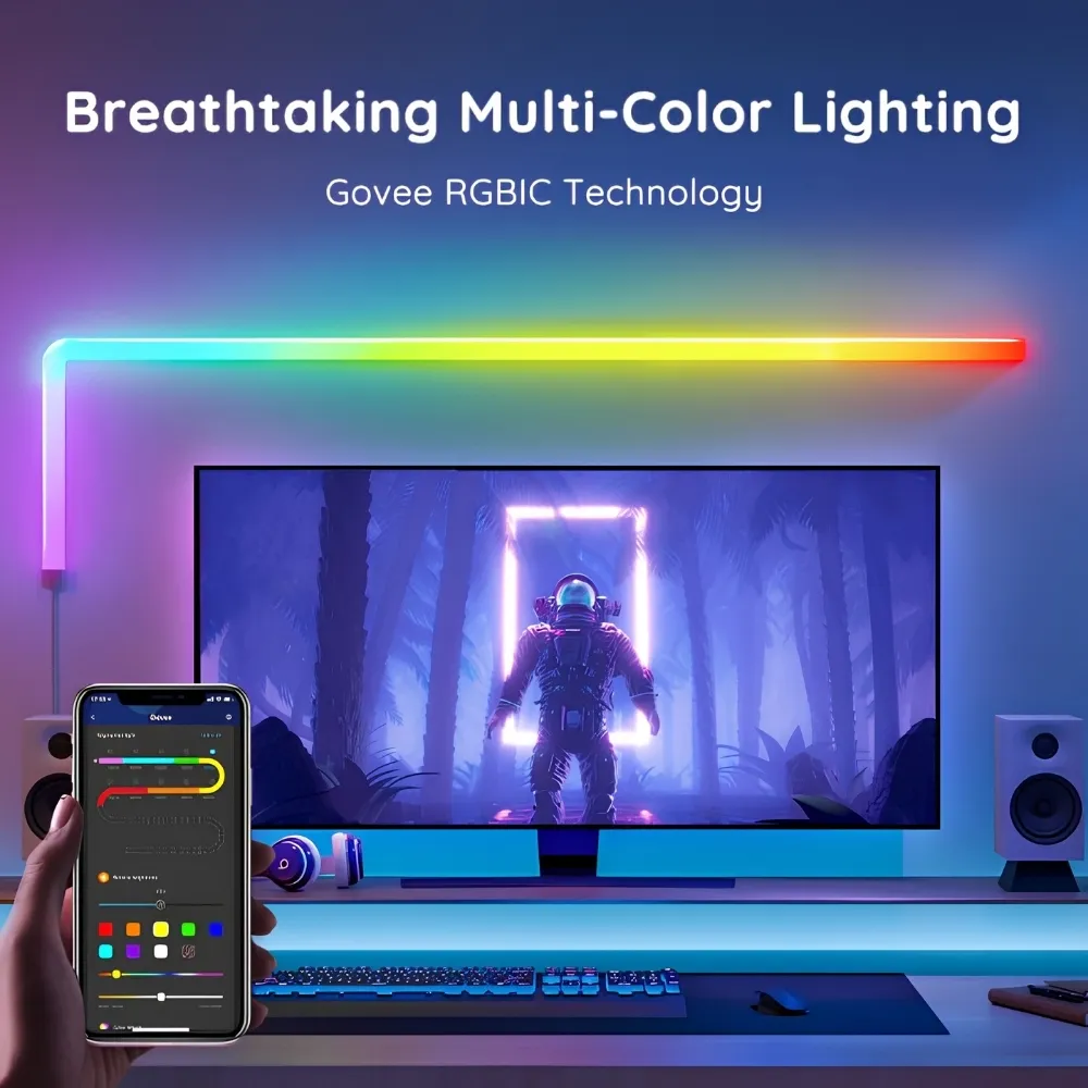 Đèn Dán Tường Govee Glide Rgbic 3D Wall Light H6062 (8+4) 21 Đèn Dán Tường Govee Glide Rgbic 3D Wall Light H6062 (8+4) - Akia Smart Home