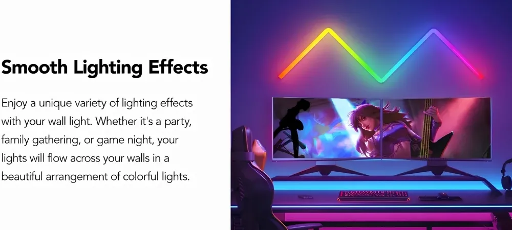 Đèn Dán Tường Govee Glide Rgbic 3D Wall Light H6062 (8+4) 14 Đèn Dán Tường Govee Glide Rgbic 3D Wall Light H6062 (8+4) - Akia Smart Home