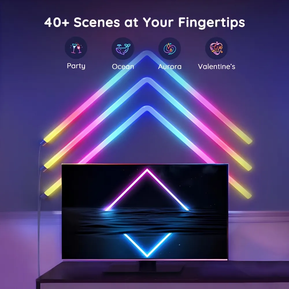 Đèn Dán Tường Govee Glide Rgbic 3D Wall Light H6062 (8+4) 16 Đèn Dán Tường Govee Glide Rgbic 3D Wall Light H6062 (8+4) - Akia Smart Home
