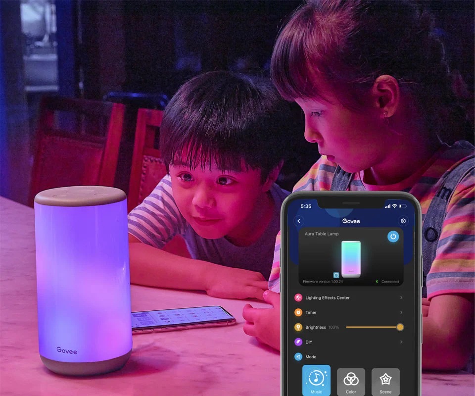 Đèn Ngủ Govee Aura Smart Table Lamp H6052 9 Đèn Ngủ Govee Aura Smart Table Lamp H6052 - Akia Smart Home