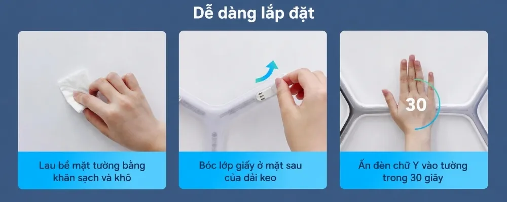 Đèn Dán Tường Trang Trí Govee Glide Rgbic Y Lights H6065 18 Đèn Dán Tường Trang Trí Govee Glide Rgbic Y Lights H6065 - Akia Smart Home