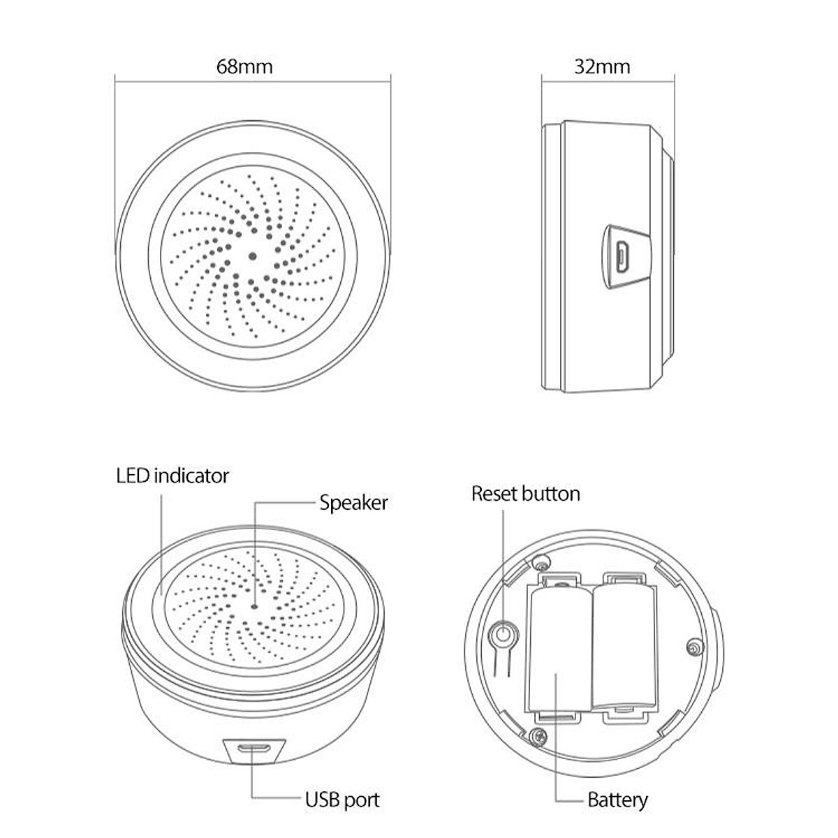 Loa Báo Động Tích Hợp Cảm Biến Nhiệt Độ Độ Ẩm Zigbee Tuya Zlb2 10 Loa Báo Động Tích Hợp Cảm Biến Nhiệt Độ Độ Ẩm Zigbee Tuya Zlb2