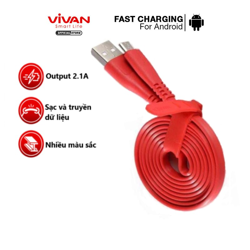 Cáp Sạc Micro Vivan Nhiều Màu Cms100S 2 Cáp Sạc Micro Vivan Nhiều Màu Cms100S