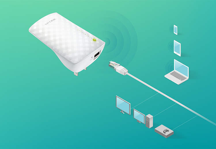 Bộ Kích Sóng Wifi Repeater Băng Tần Kép Ac750 Tp-Link Re200 Bộ Kích Sóng Wifi Repeater Băng Tần Kép Ac750 Tp-Link Re200