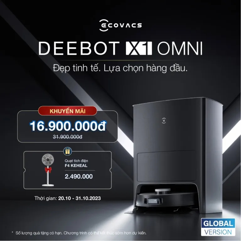 Mở bán Máy hút bụi X1 Omni – Tặng Quạt tích điện tuần hoàn không khí F4 Keheal