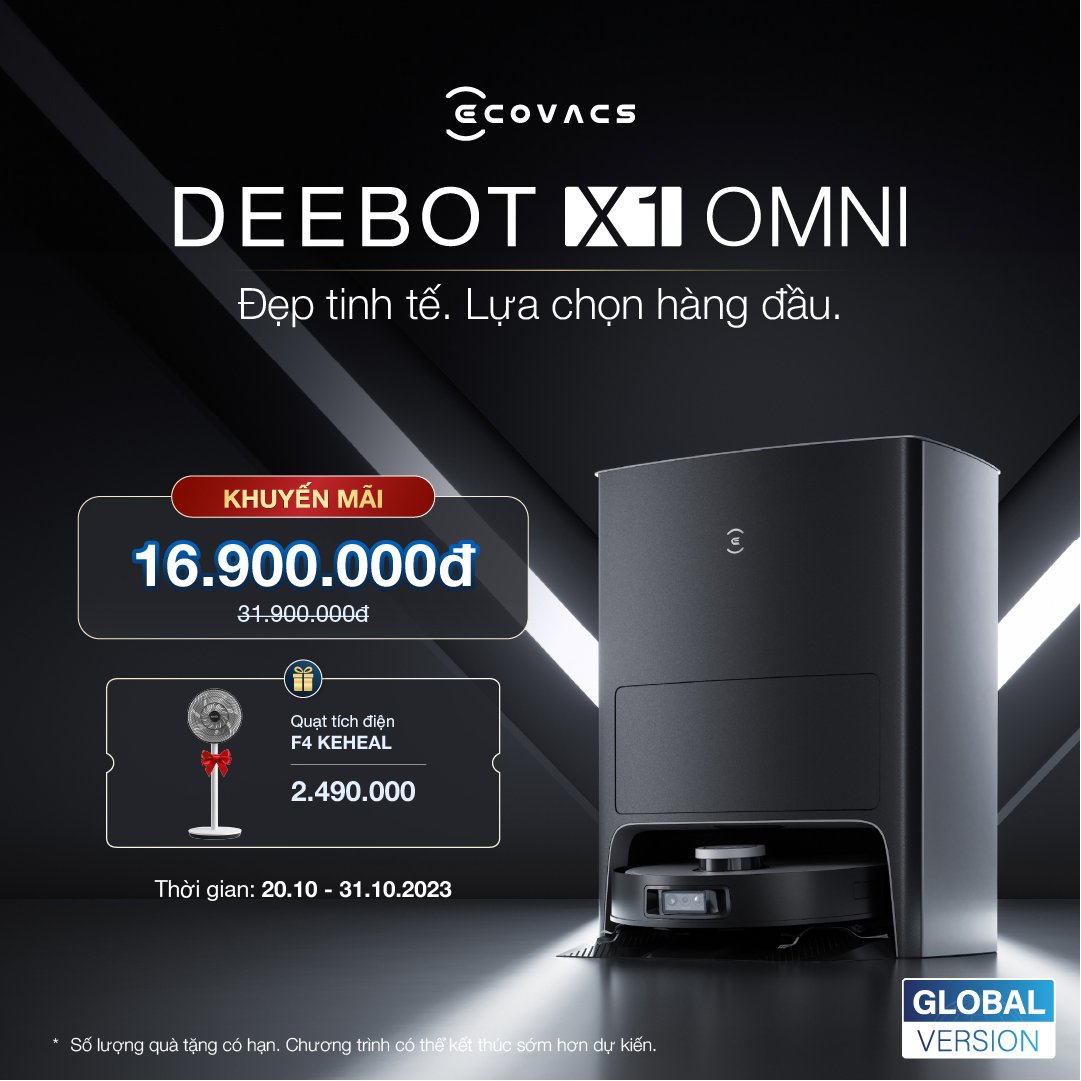 Mở Bán Máy Hút Bụi X1 Omni - Tặng Quạt Tích Điện Tuần Hoàn Không Khí F4 Keheal 3 Mở Bán Máy Hút Bụi X1 Omni - Tặng Quạt Tích Điện Tuần Hoàn Không Khí F4 Keheal