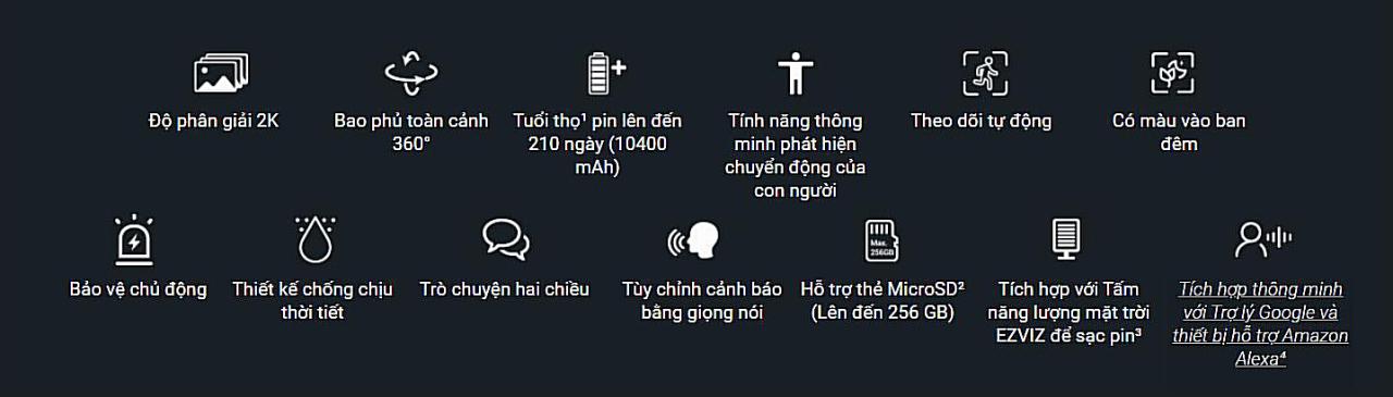 Camera Quay Quét Ngoài Trời Dùng Pin Ezviz Cb8 Bản 3Mp Camera Quay Quét Ngoài Trời Dùng Pin Ezviz Cb8 Bản 3Mp