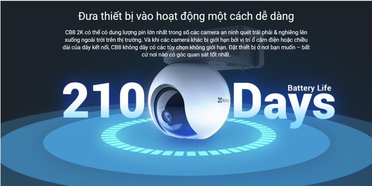 Camera Quay Quét Ngoài Trời Dùng Pin Ezviz Cb8 Bản 3Mp Camera Quay Quét Ngoài Trời Dùng Pin Ezviz Cb8 Bản 3Mp