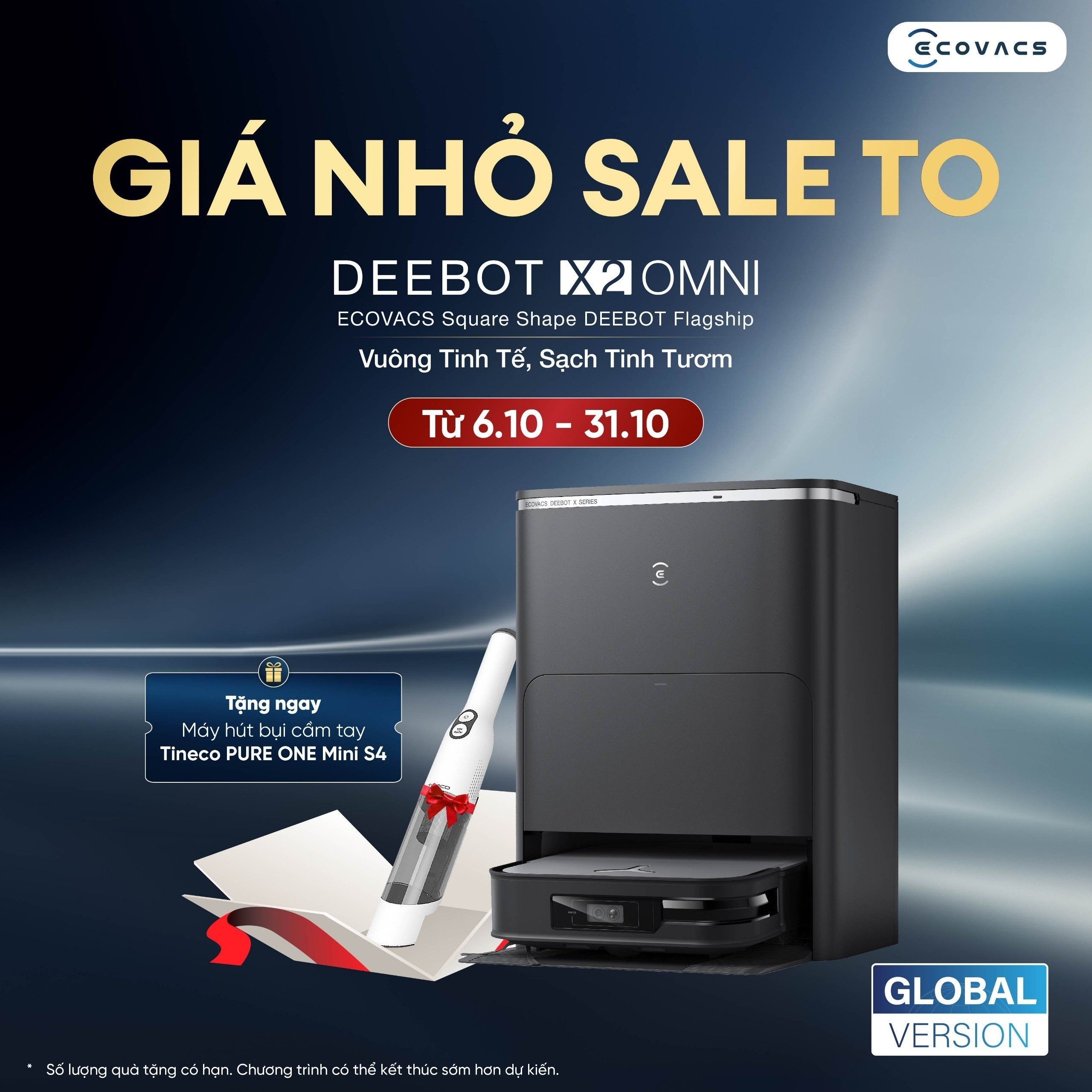 Mở Bán Robot Hút Bụi Deebot X2 Omni Tặng Quà Cực Kì Giá Trị 2 Mở Bán Robot Hút Bụi Deebot X2 Omni Tặng Quà Cực Kì Giá Trị