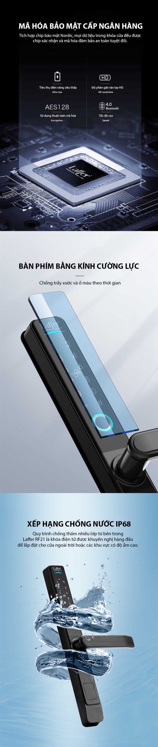 Khoá Vân Tay Cho Cửa Nhôm Laffer Rf21 21 Khoá Vân Tay Cho Cửa Nhôm Laffer Rf21 - Akia Smart Home