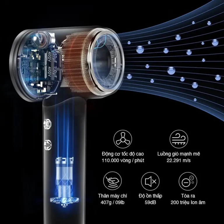 Máy sấy tóc ion âm Laifen Swift tốc độ cao - AKIA Smart Home