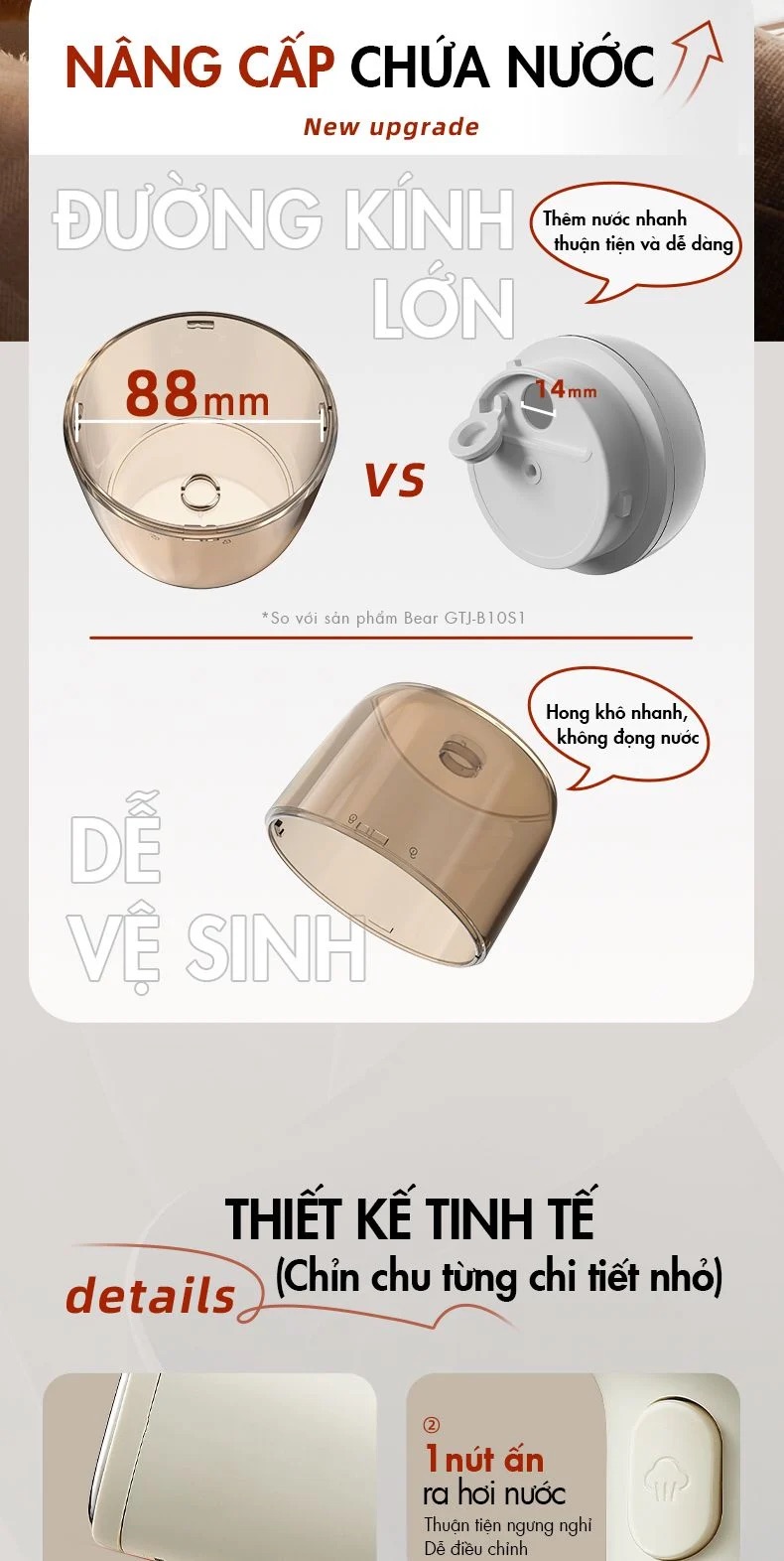 Bàn Ủi Hơi Nước Cầm Tay Bear Gtj-D10M1 17 Bàn Ủi Hơi Nước Cầm Tay Bear Gtj-D10M1 - Akia Smart Home