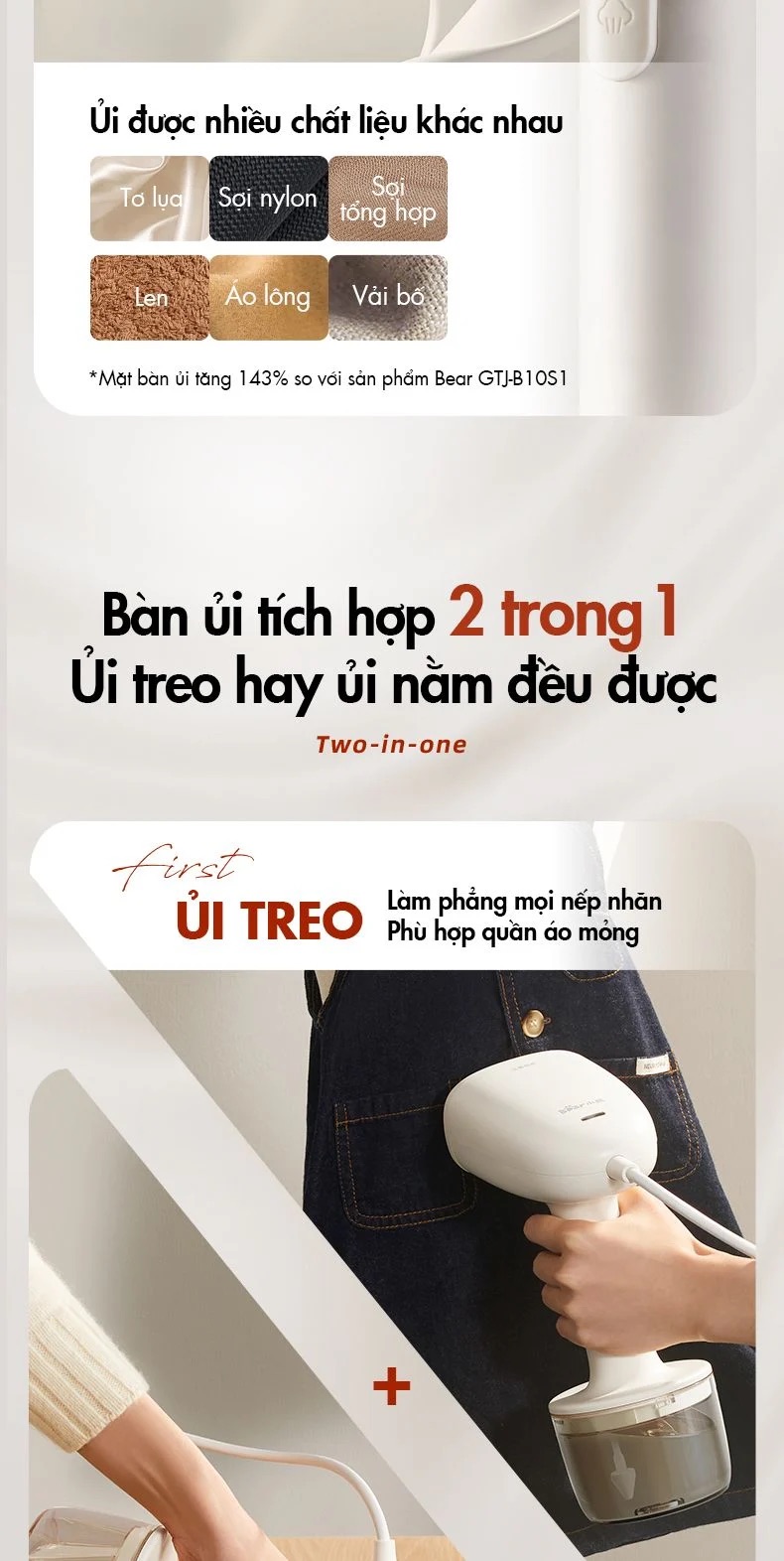 Bàn Ủi Hơi Nước Cầm Tay Bear Gtj-D10M1 14 Bàn Ủi Hơi Nước Cầm Tay Bear Gtj-D10M1 - Akia Smart Home