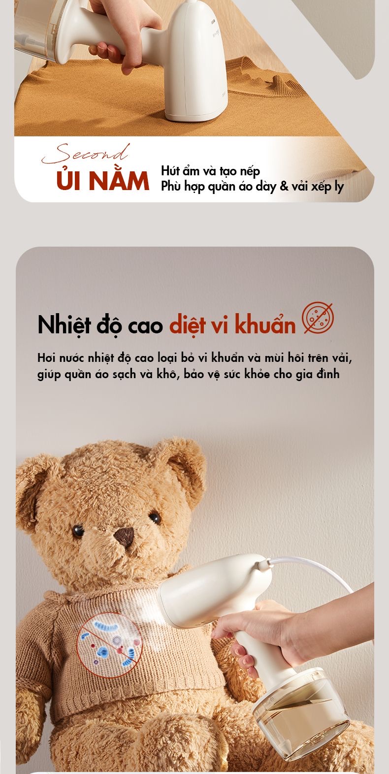 Bàn Ủi Hơi Nước Cầm Tay Bear Gtj-D10M1 15 Bàn Ủi Hơi Nước Cầm Tay Bear Gtj-D10M1 - Akia Smart Home