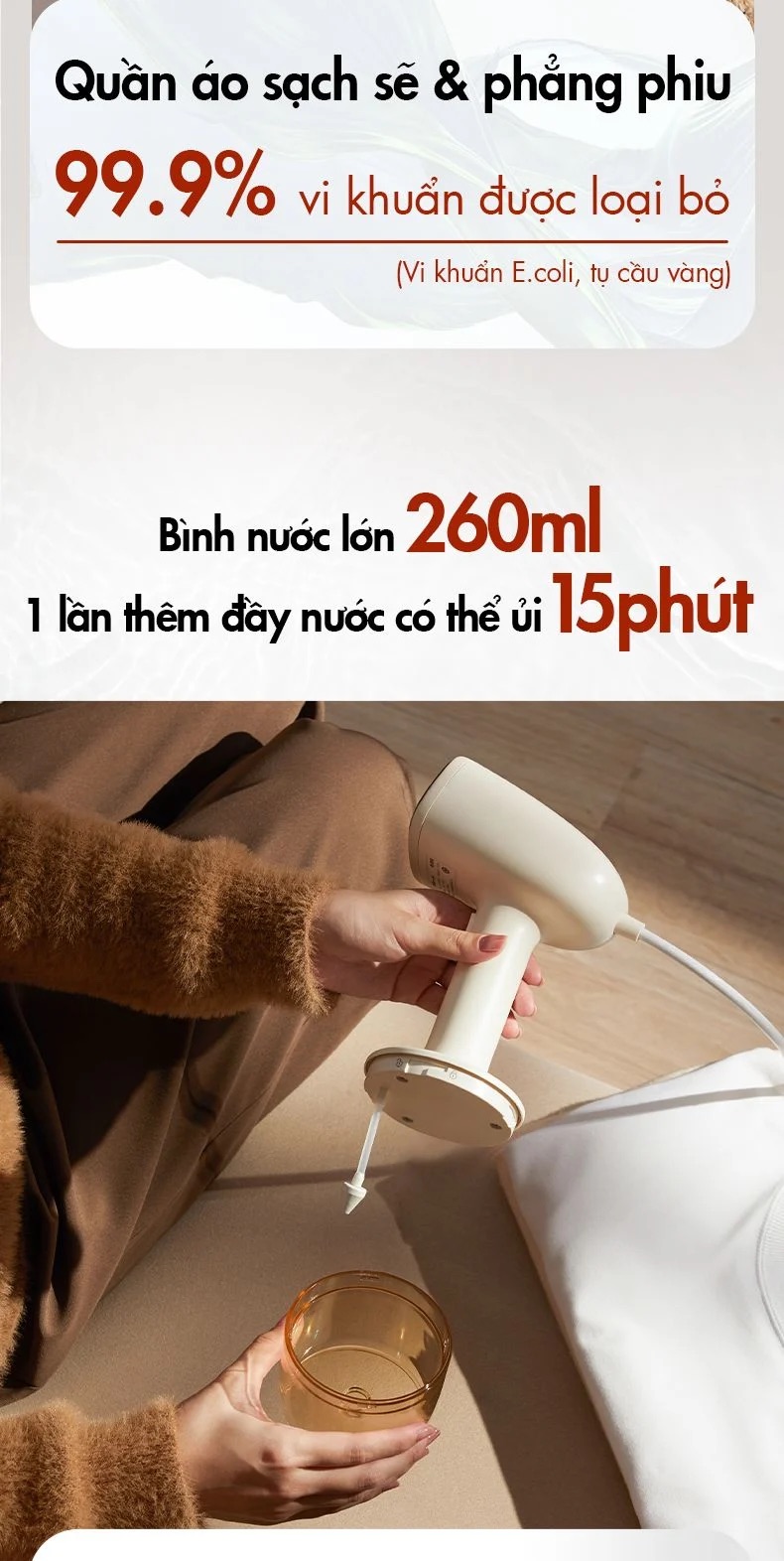 Bàn Ủi Hơi Nước Cầm Tay Bear Gtj-D10M1 16 Bàn Ủi Hơi Nước Cầm Tay Bear Gtj-D10M1 - Akia Smart Home