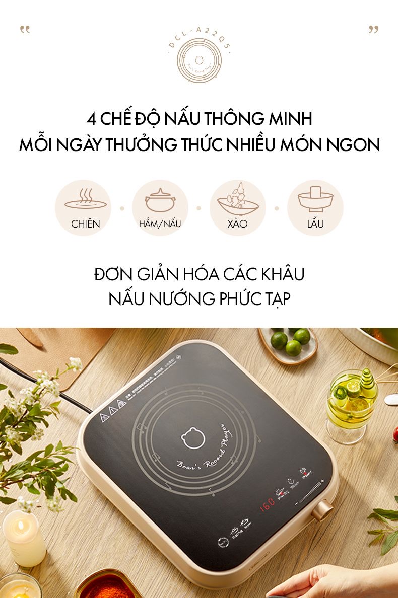 Bếp Điện Từ Bear Dcl-A22Q5 8 Mức Nhiệt 18 Bếp Điện Từ Bear Dcl-A22Q5 8 Mức Nhiệt - Akia Smart Home