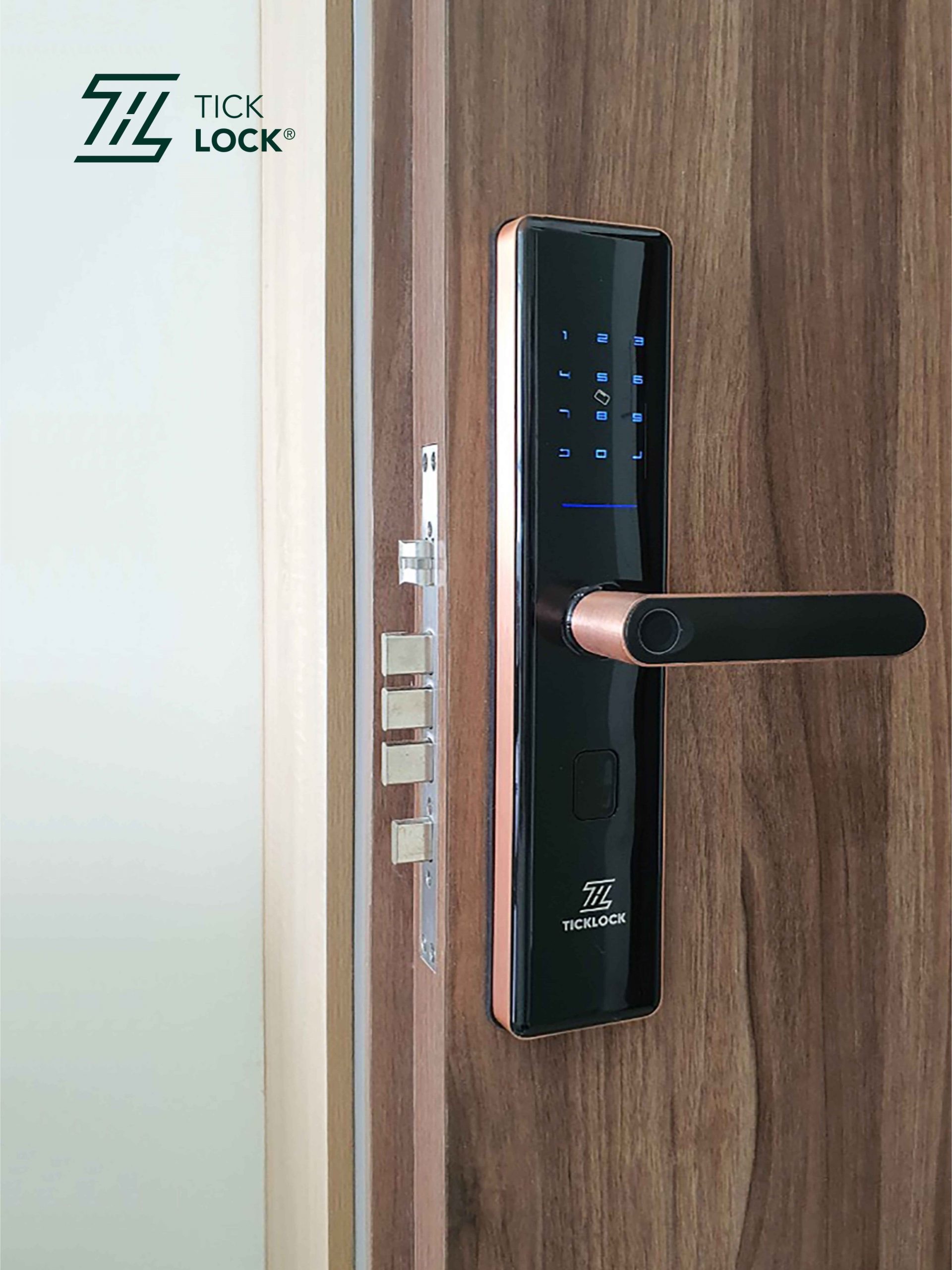 Khoá Vân Tay Thông Minh Ticklock Sl07 Red Bronze - Akia Smart Home Khoá Vân Tay Thông Minh Ticklock Sl07 Red Bronze - Akia Smart Home