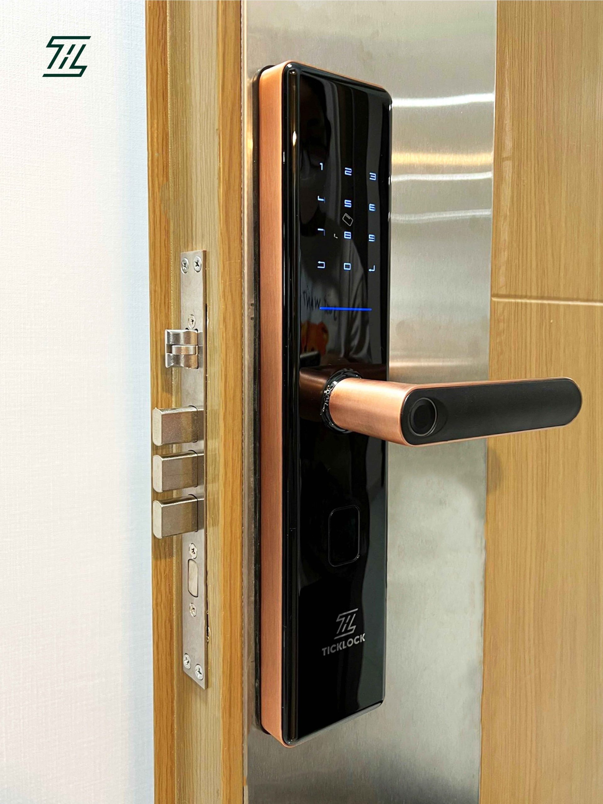 Khoá Vân Tay Thông Minh Ticklock Sl07 Red Bronze - Akia Smart Home Khoá Vân Tay Thông Minh Ticklock Sl07 Red Bronze - Akia Smart Home