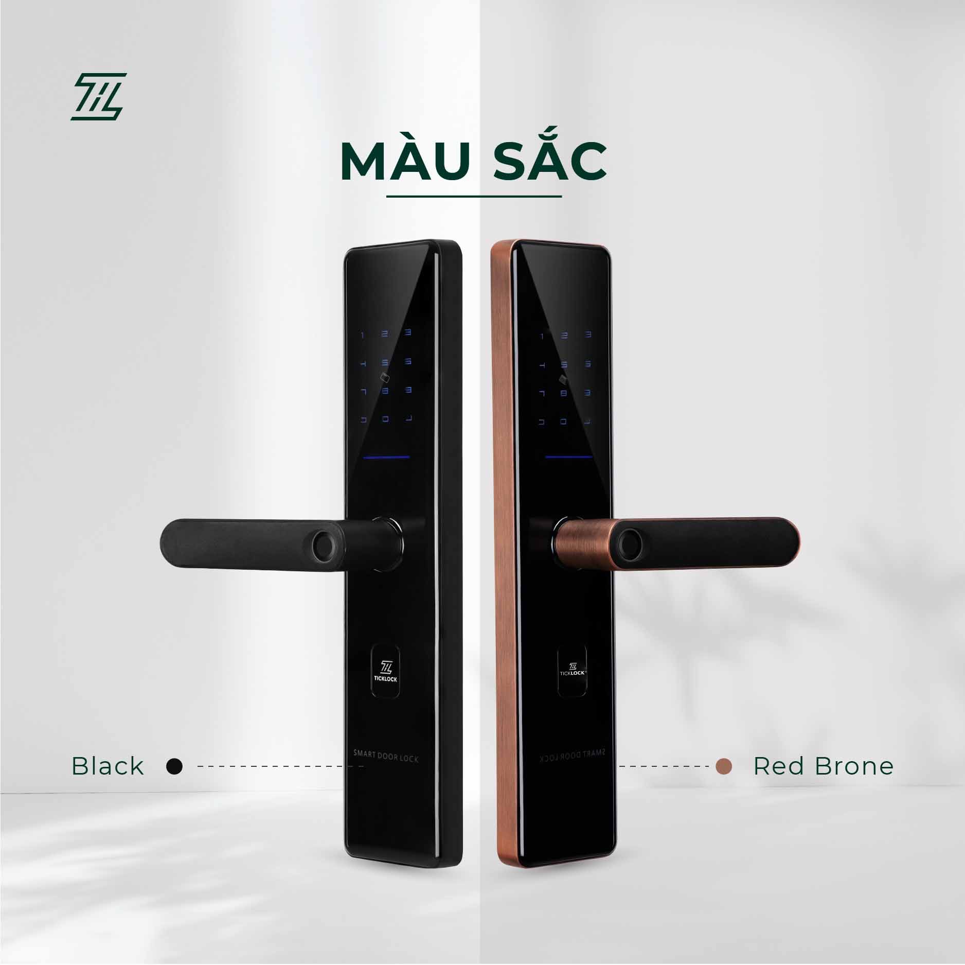 Khoá Vân Tay Thông Minh Ticklock Sl07 Red Bronze - Akia Smart Home Khoá Vân Tay Thông Minh Ticklock Sl07 Red Bronze - Akia Smart Home