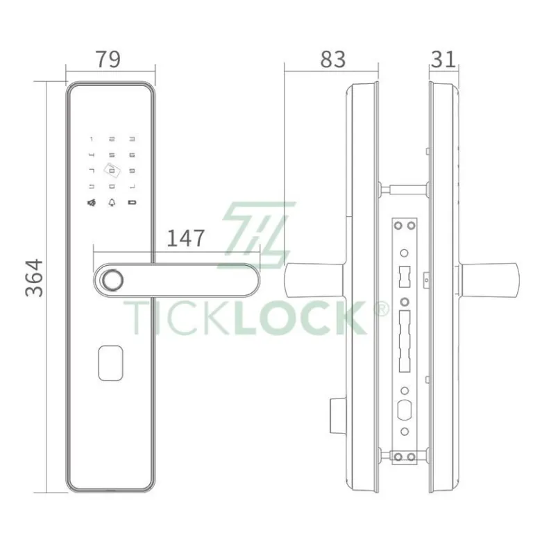 Khoá vân tay thông minh Ticklock SL07 Red Bronze - AKIA Smart Home
