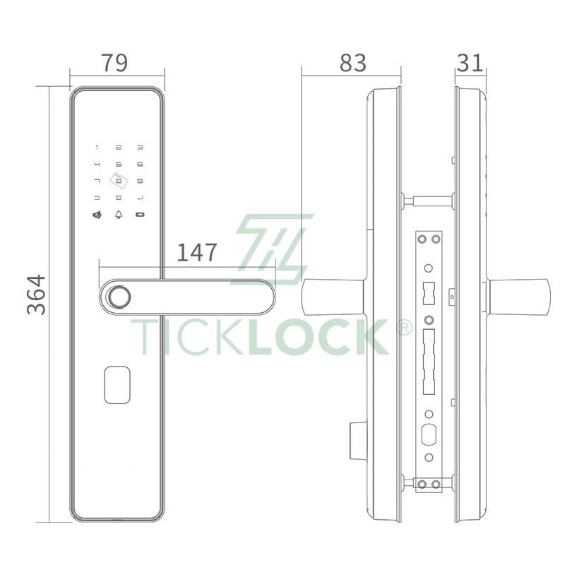 Khoá Vân Tay Thông Minh Ticklock Sl07 Red Bronze - Akia Smart Home Khoá Vân Tay Thông Minh Ticklock Sl07 Red Bronze - Akia Smart Home