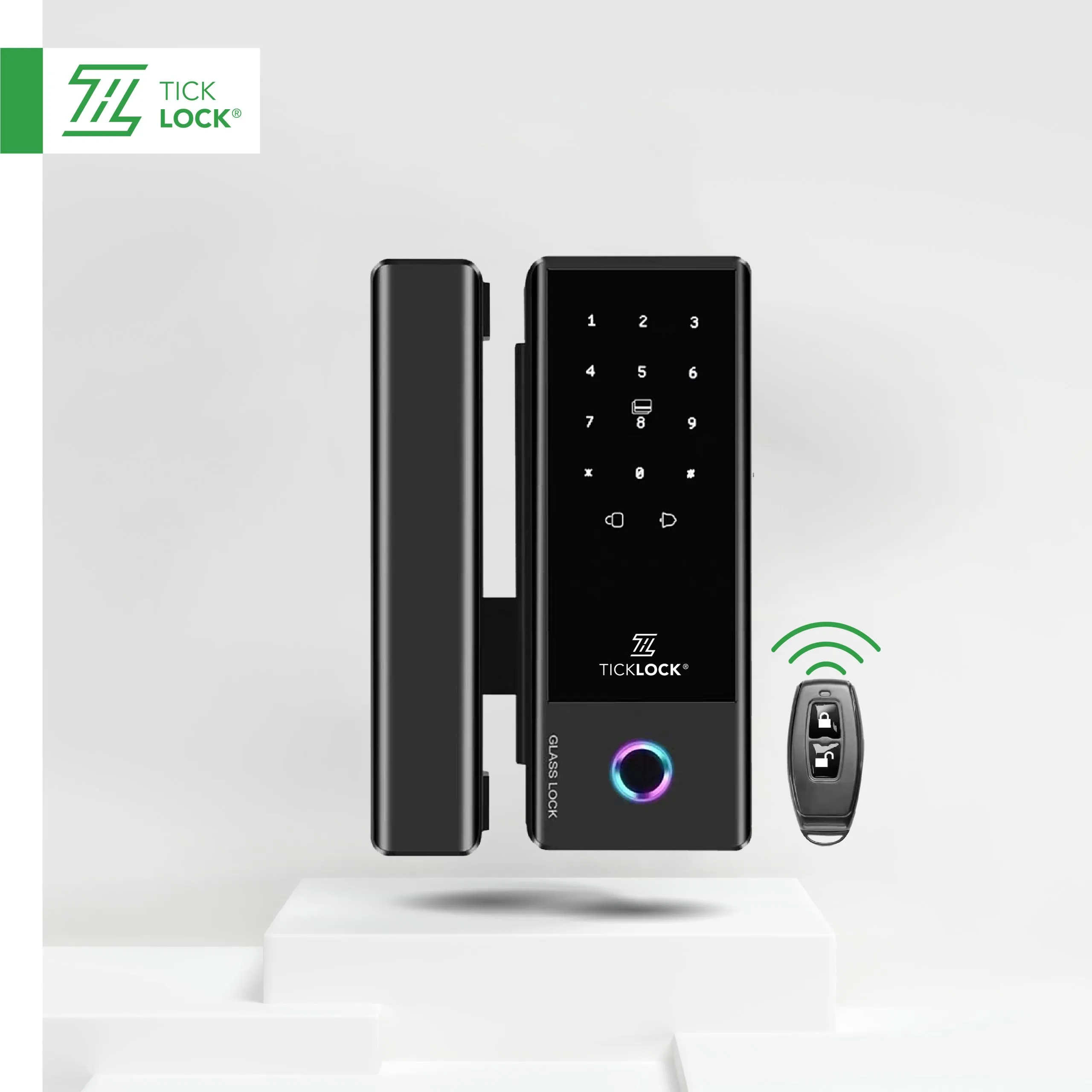 Khoá vân tay cửa kính cường lực Ticklock GL08A | AKIA