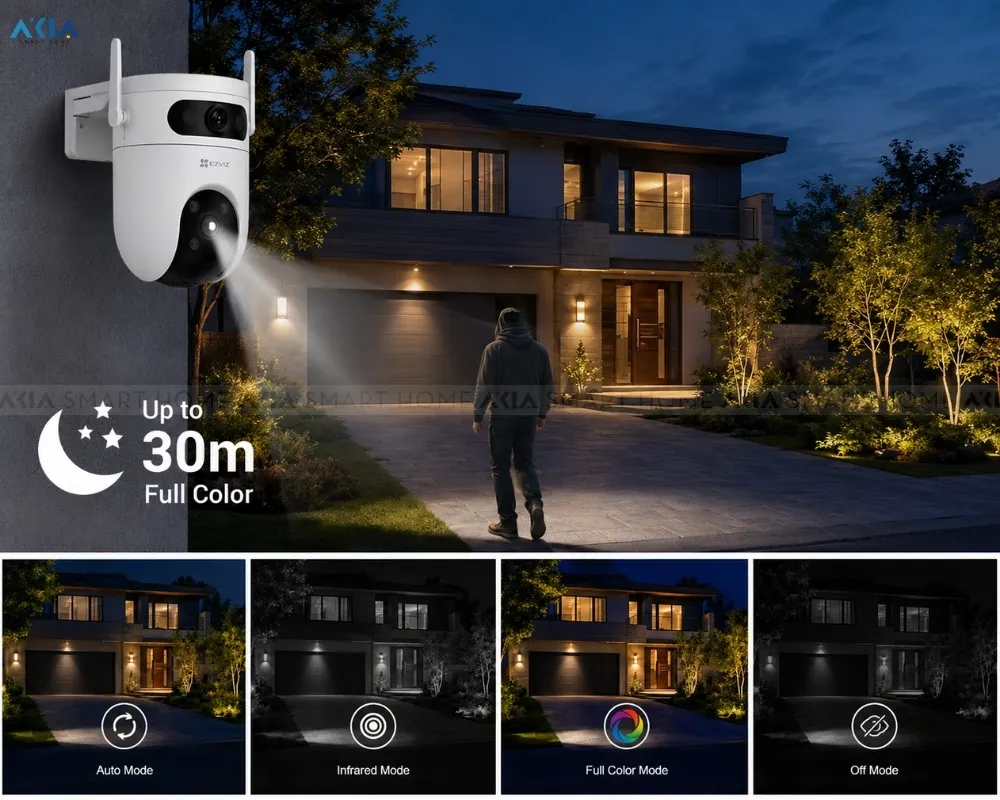 Camera Wifi Ngoài Trời 2 Mắt Kép Ezviz H9C 10Mp 14 Camera Wifi Ngoài Trời 2 Mắt Kép Ezviz H9C 10Mp - Akia Smart Home