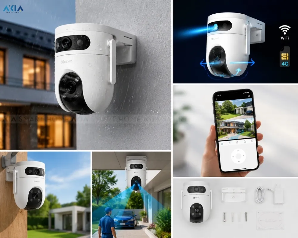 Camera Wifi Ngoài Trời 2 Mắt Kép Ezviz H9C 10Mp 10 Camera Wifi Ngoài Trời 2 Mắt Kép Ezviz H9C 10Mp - Akia Smart Home