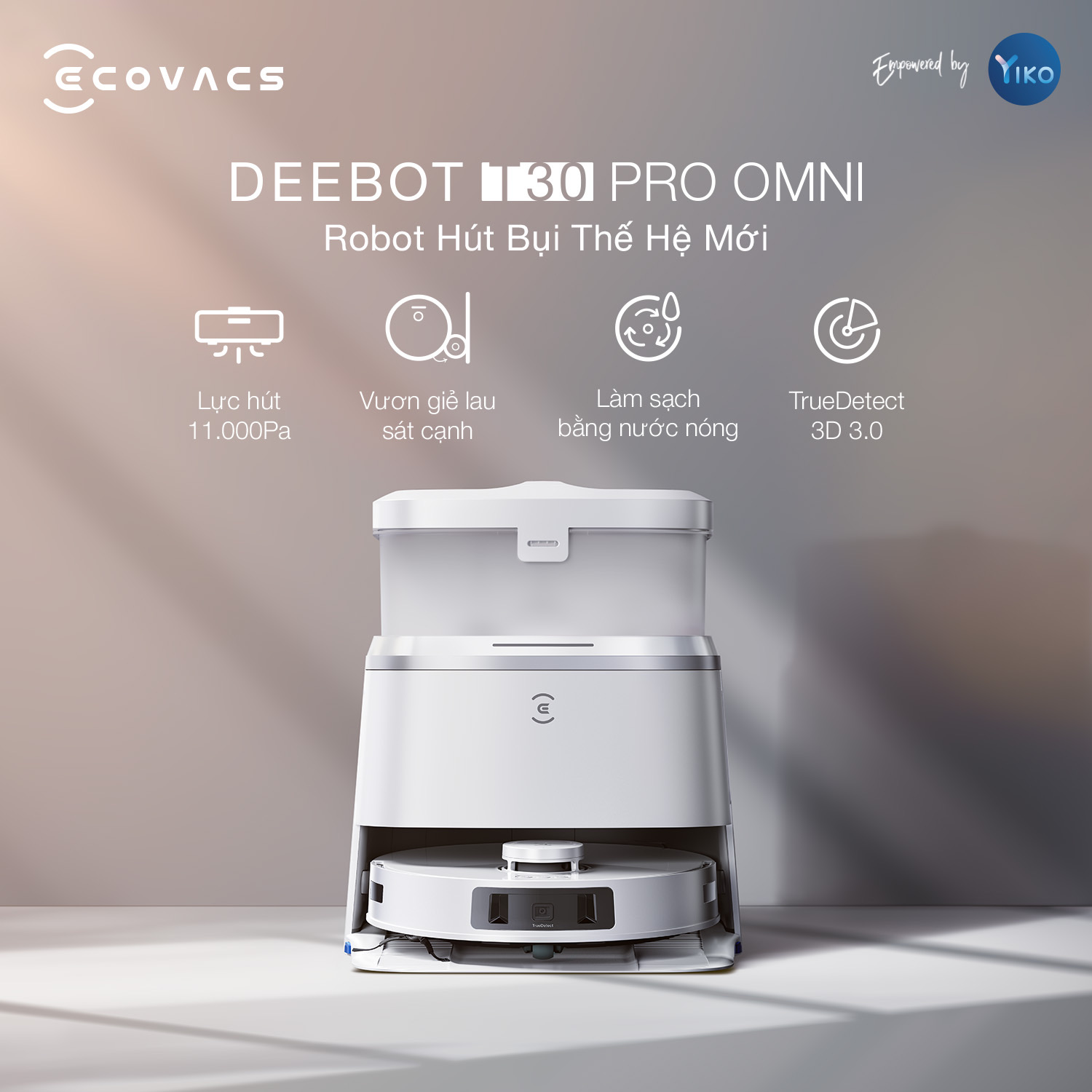 Robot Hút Bụi Lau Nhà Ecovacs T30 Pro Omni 23 Robot Hút Bụi Lau Nhà Ecovacs T30 Pro Omni - Akia Smart Home