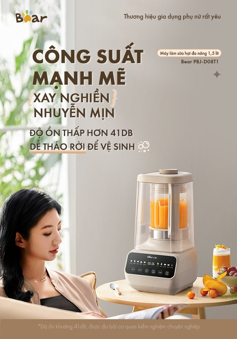 Máy Làm Sữa Hạt Đa Năng Bear Pbj-D08T1 12 Máy Làm Sữa Hạt Đa Năng Bear Pbj-D08T1