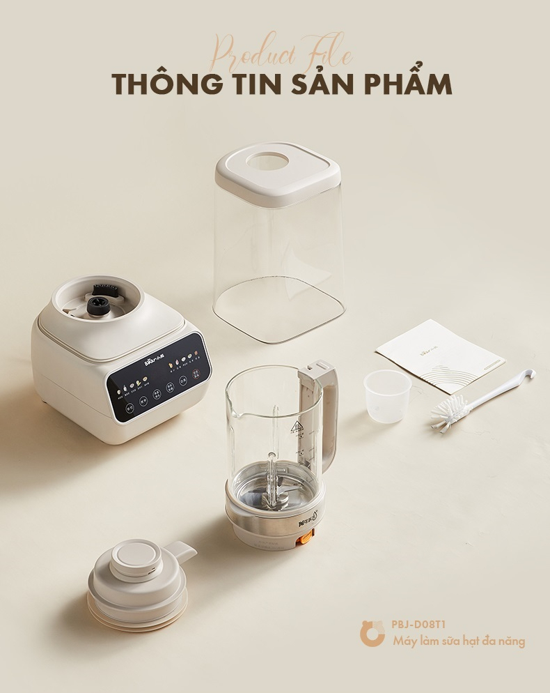 Máy Làm Sữa Hạt Đa Năng Bear Pbj-D08T1 21 Máy Làm Sữa Hạt Đa Năng Bear Pbj-D08T1