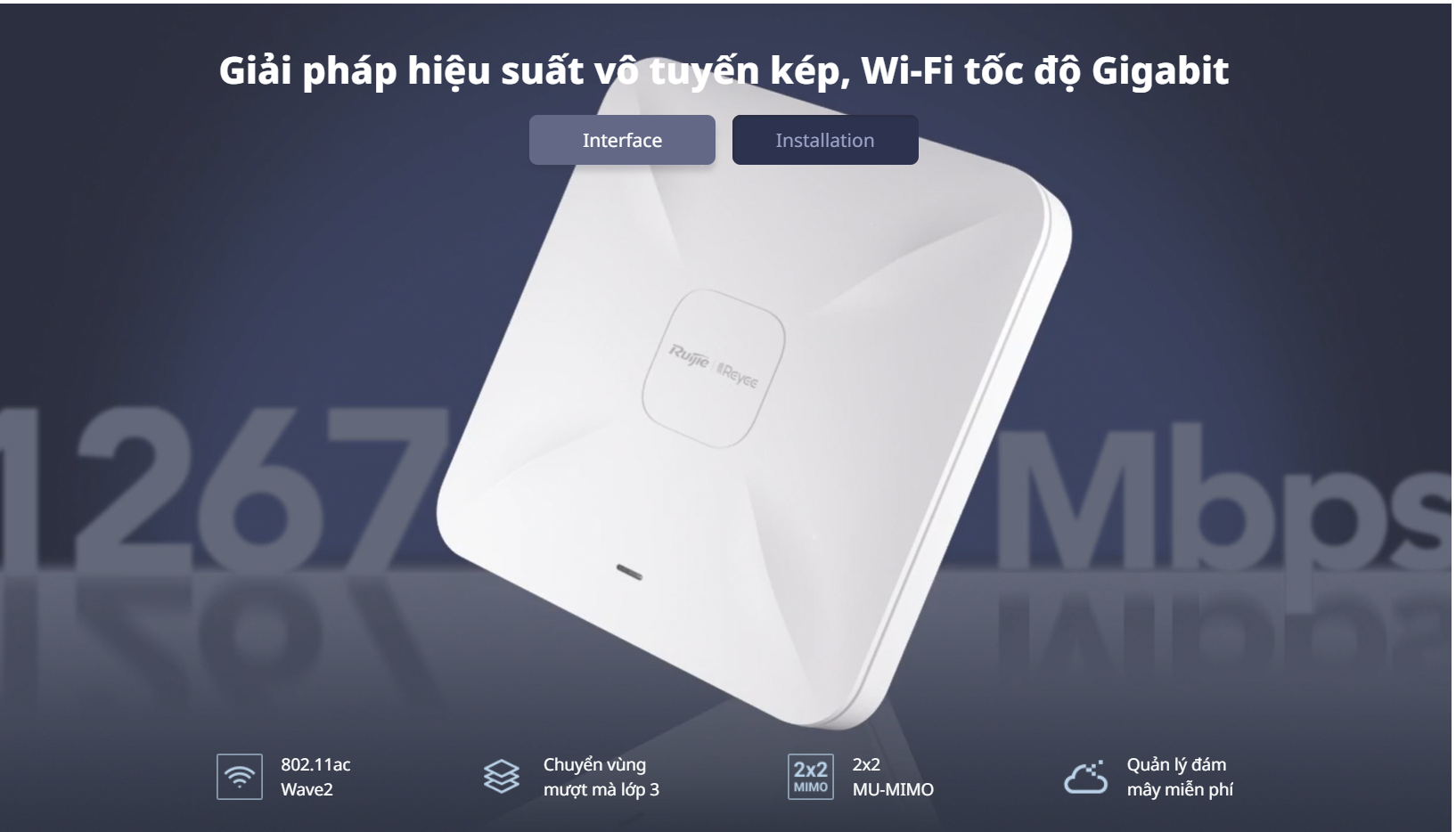 Bộ Phát Wifi Ruijie Rg-Rap2200(F) Ốp Trần 7 Bộ - Phát -Wifi-Ruijie-Rg-Rap2200F - Akia